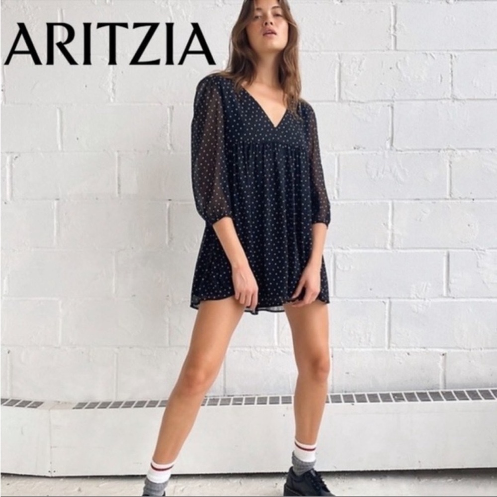 Aritzia Sunday Best Jinx polkadots dress size XXS oversized